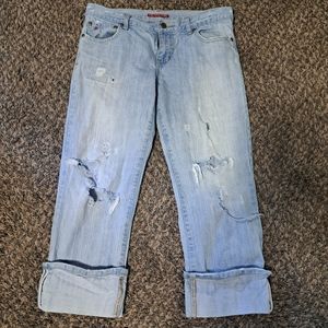 Us Pol capri distressed with rips